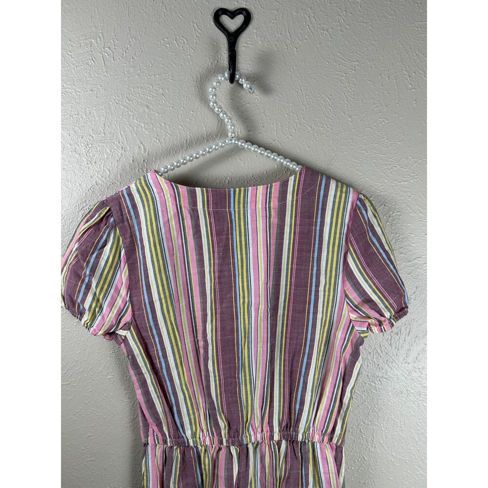 Express Size Small Dress Lightweight Cotton Preppy Spring Colorful Stripe Summer - Picture 8 of 9